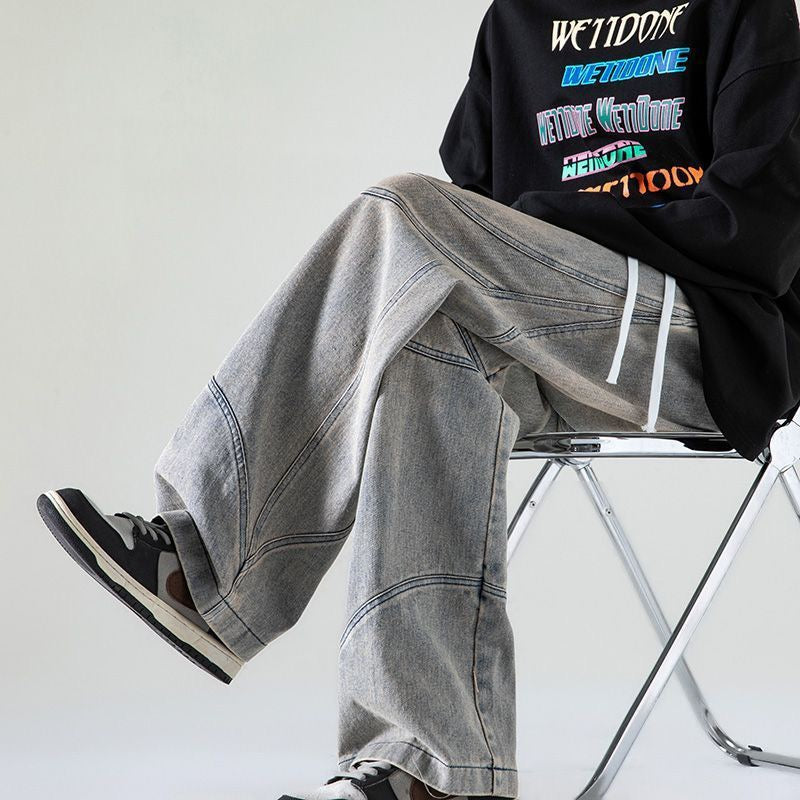 Vintage Loose-Fit Denim Cargo Pants