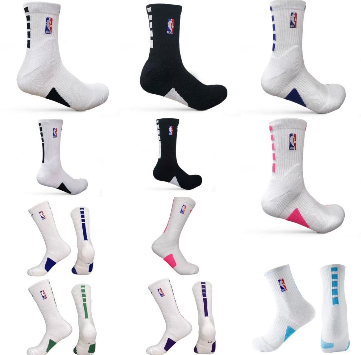 NBA mid-calf and high-calf basketball socks with thick terry cloth soles