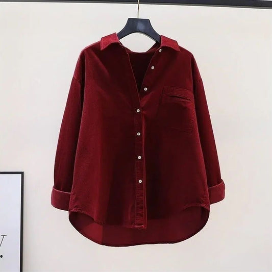 Vintage Cord Cardigan-Shirt long-sleeved base layer