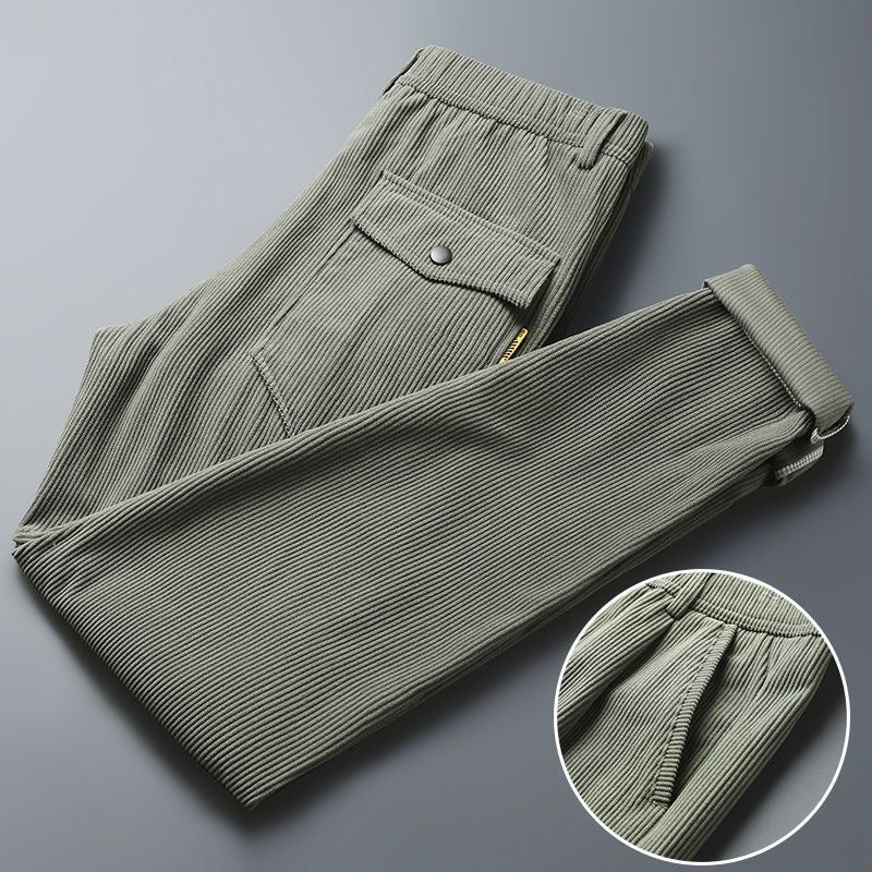 Corduroy Fleece Lined Thick Casual Pants