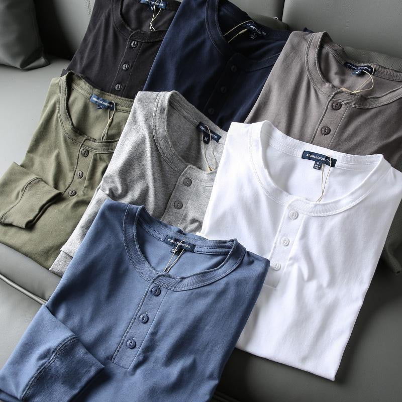 Henley Collar Short-Sleeved & Long sleeved T-Shirt