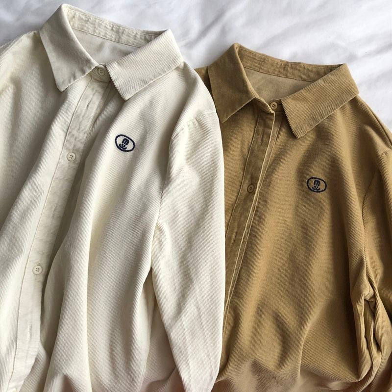 corduroy long-sleeved shirt