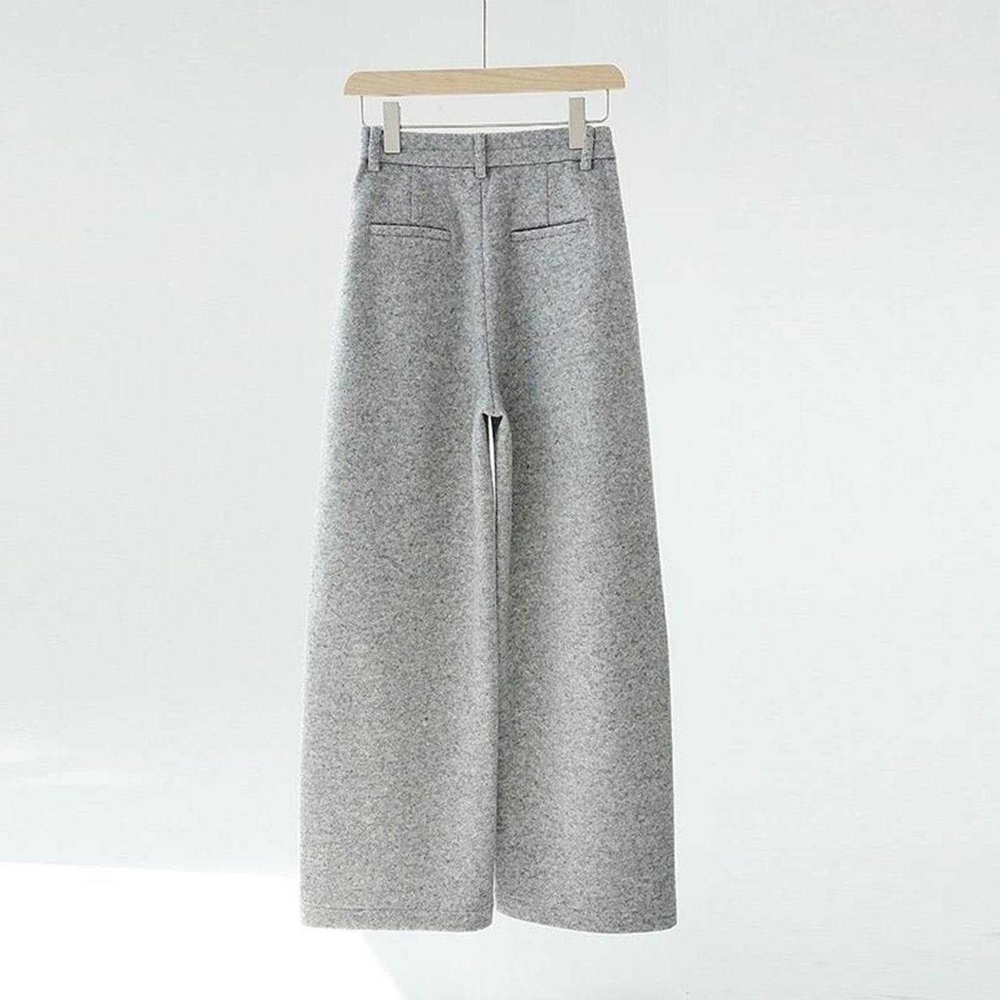High waisted Snowflake Australian Wool Wide-Leg Knife Pants