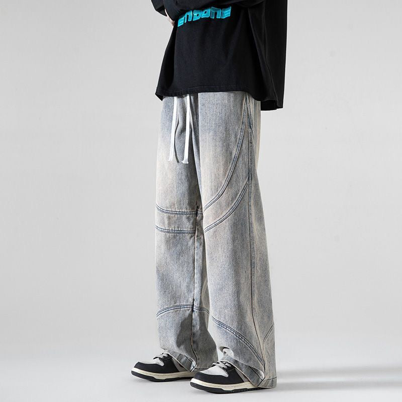 Vintage Loose-Fit Denim Cargo Pants