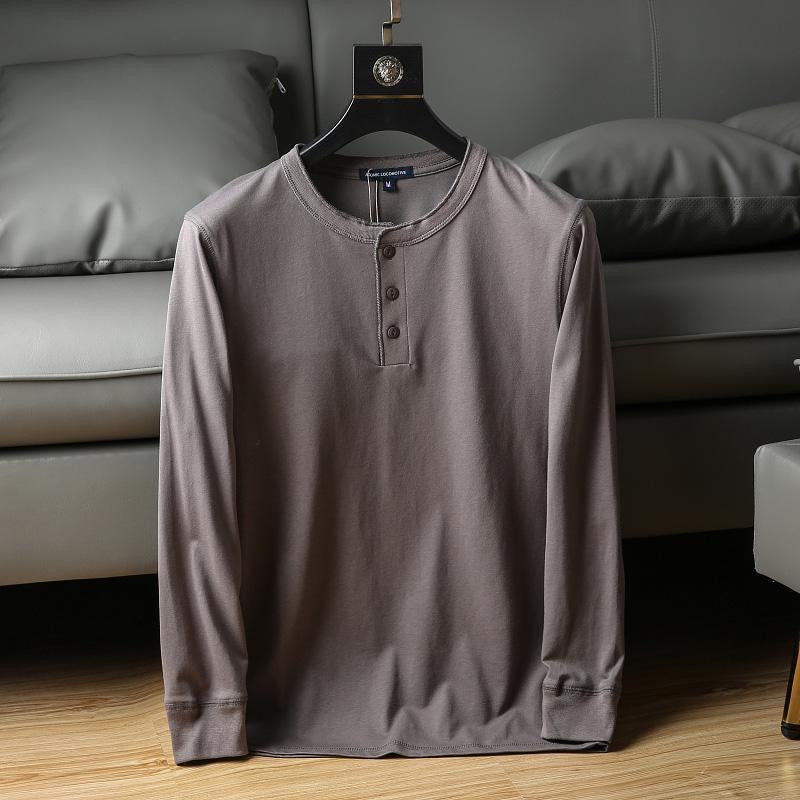 Henley Collar Short-Sleeved & Long sleeved T-Shirt