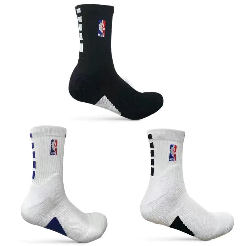 NBA mid-calf and high-calf basketball socks with thick terry cloth soles
