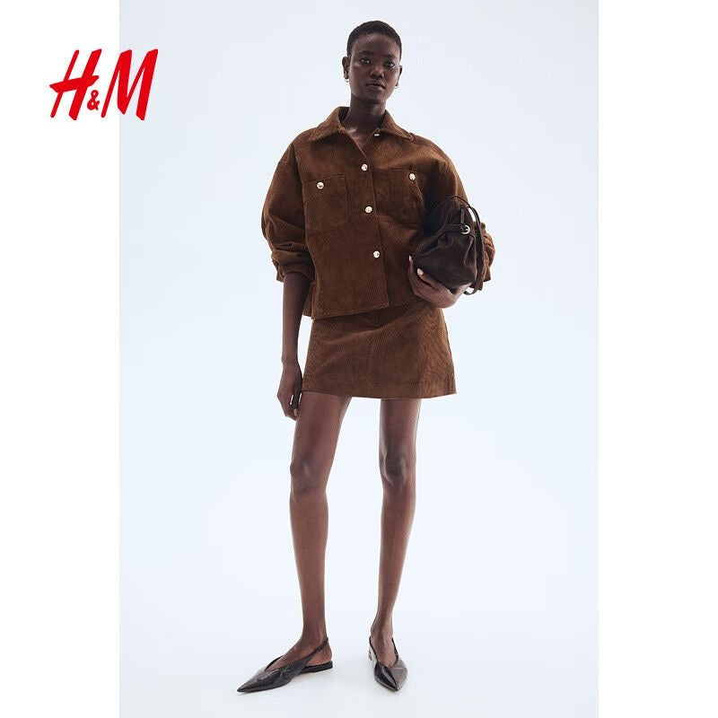 Women casual mini skirt and jacket