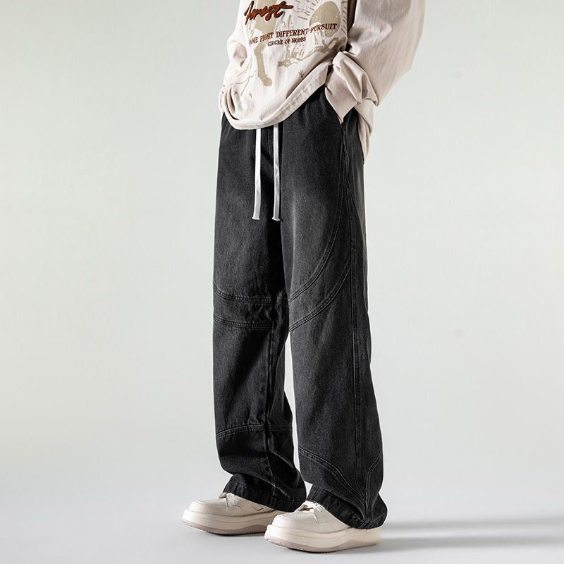 Vintage Loose-Fit Denim Cargo Pants