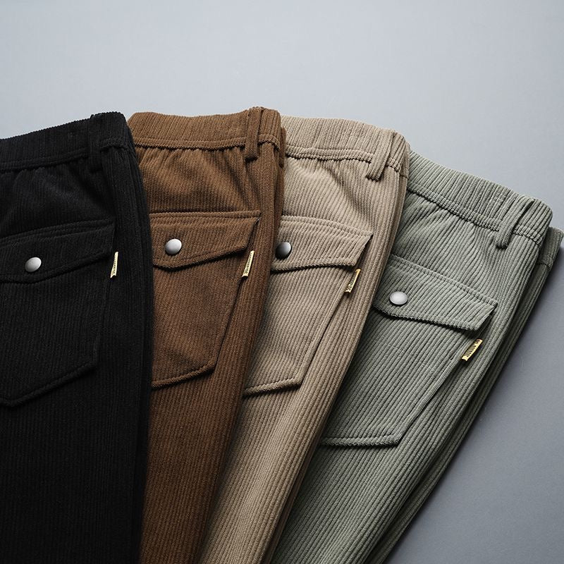 Corduroy Fleece Lined Thick Casual Pants