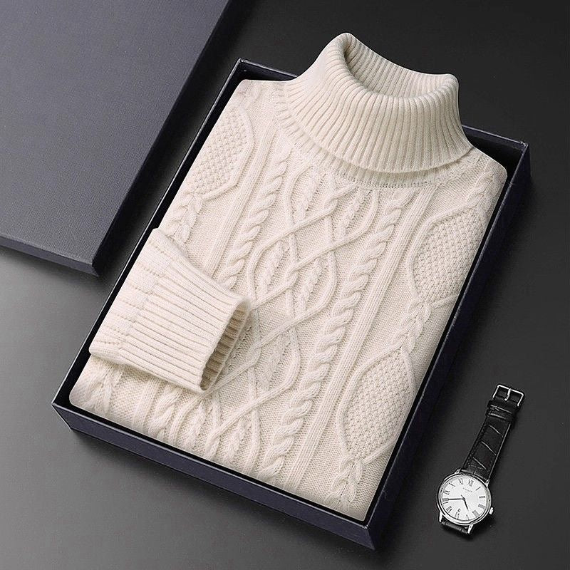 High Neck Knit Wool Sweater
