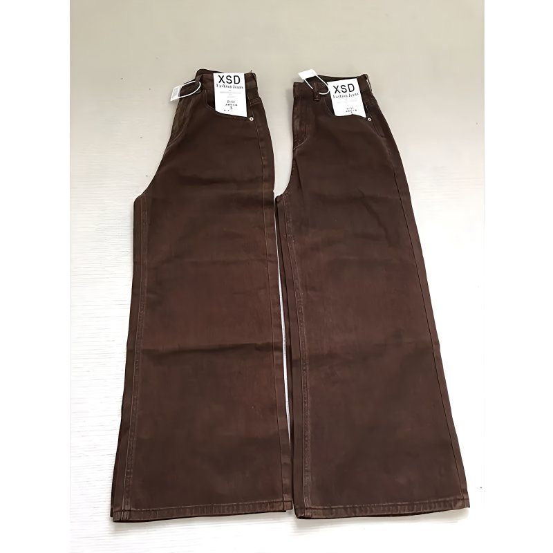 High-waisted straight-leg slim-fit floor-length pants