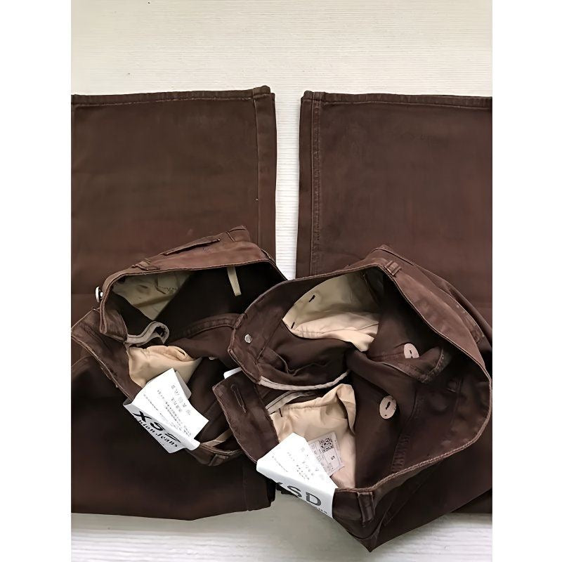 High-waisted straight-leg slim-fit floor-length pants