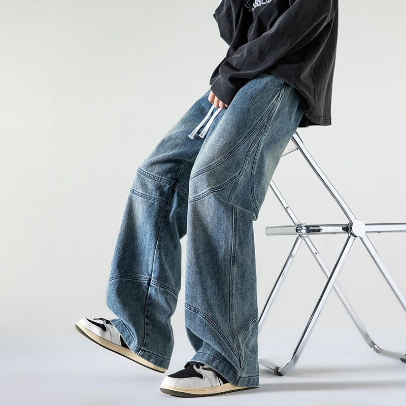 Vintage Loose-Fit Denim Cargo Pants