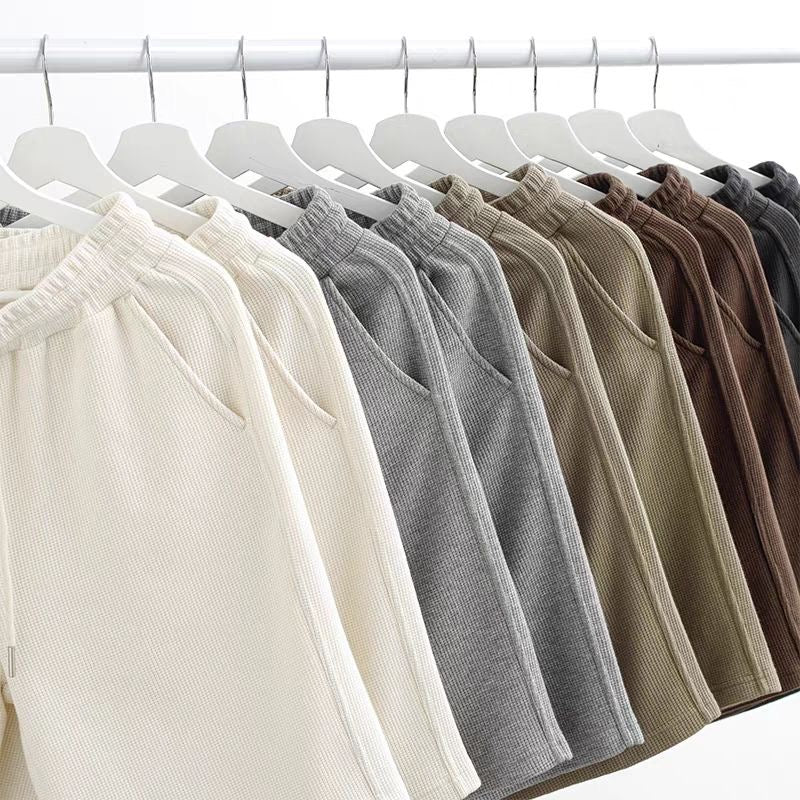 Japanese-Style Minimal Waffle Shorts – Unisex