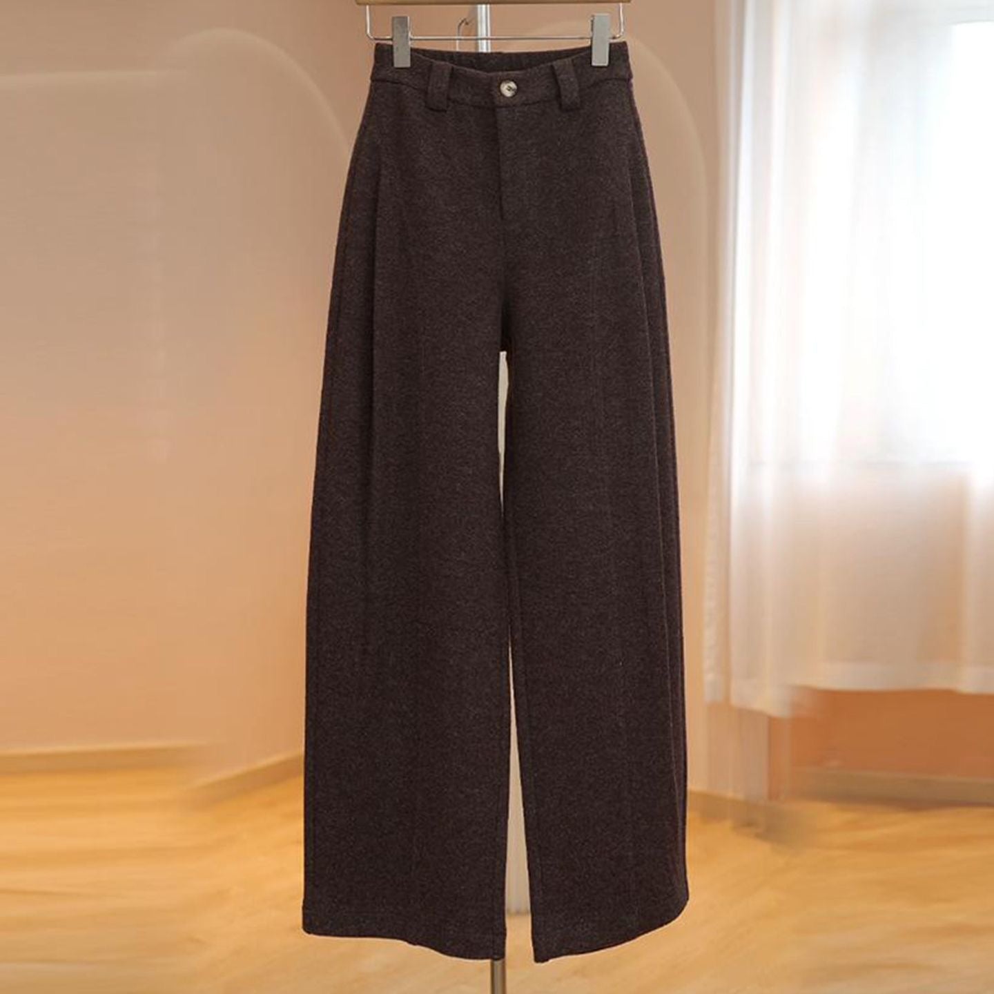 High waisted Snowflake Australian Wool Wide-Leg Knife Pants