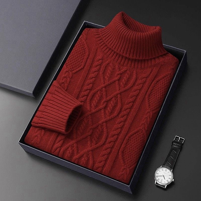 High Neck Knit Wool Sweater