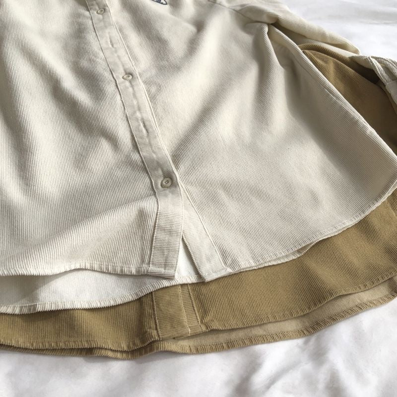 corduroy long-sleeved shirt