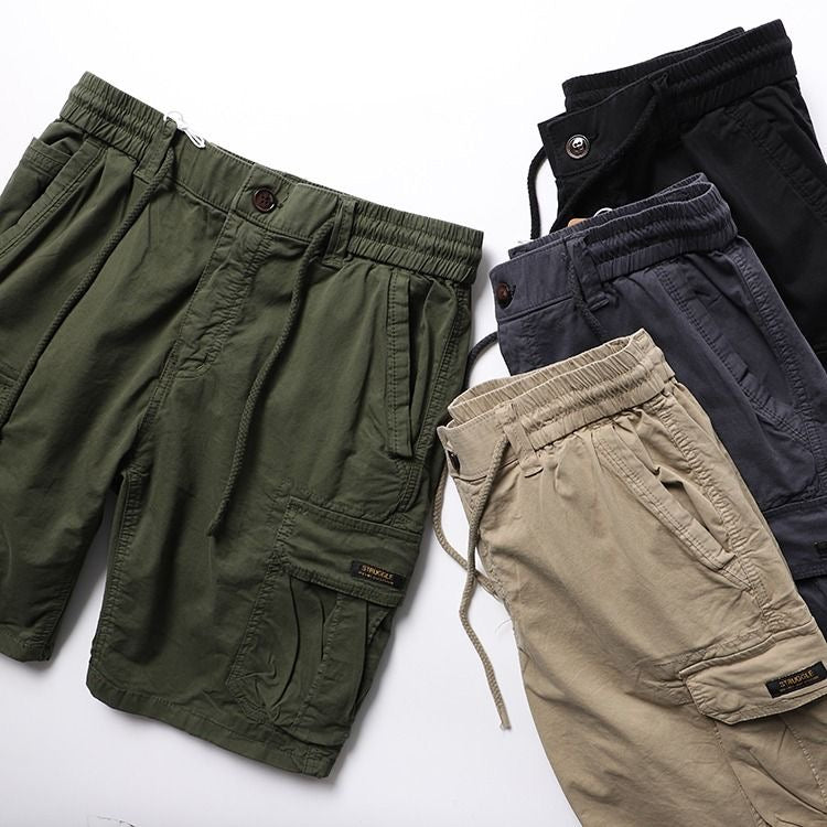 American retro work shorts men summer thin multi-pocket casual shorts outdoor